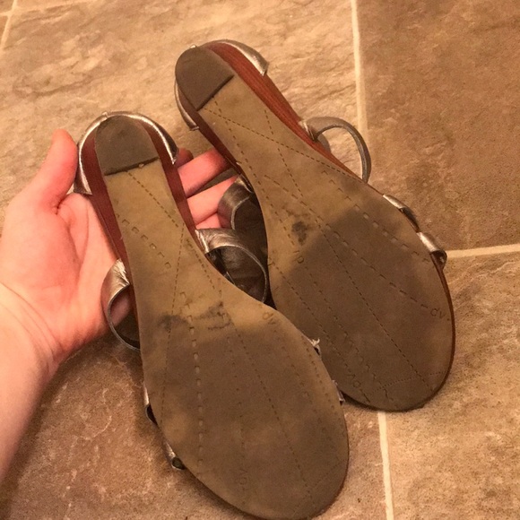 Gently worn silver strapped sandals - Picture 3 of 3